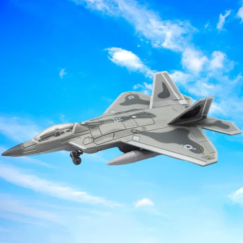Miniatura 7 de OTONOPI Fighter Jet Toy F-22 Raptor Fighter Bomber Avión Diecast Army Fighting Jet 1/100 Modelo de aviones con luces y sonidos para niños