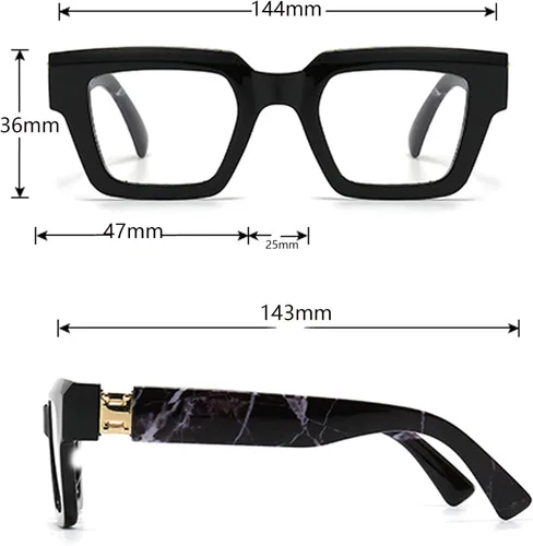 Miniatura 4 de Gafas de lectura estilo Oprah para mujeres y hombres, lectores cuadrados de moda con bloqueo de luz azul L05