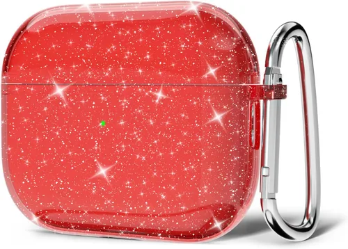 Miniatura 48 de Svanove Funda para Airpods Transparente con Purpurina, Funda Brillante y Bonita para Airpods de 1ª y 2ª Generación con Llavero, Carcasa Rígida