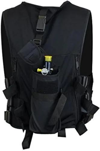 Miniatura 3 de Maddog Chaleco táctico ligero de paintball - Capacidad para 4 cápsulas y tanque 90ci Chaleco solamente