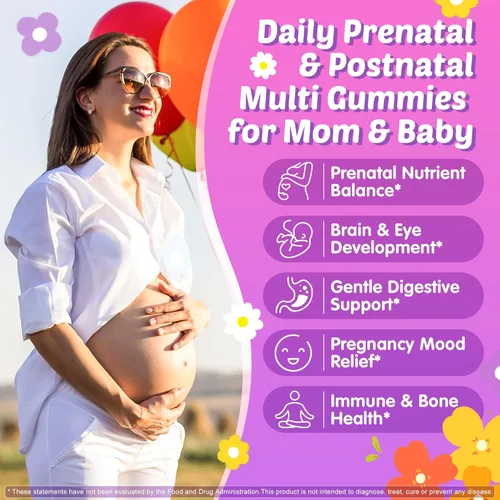 Miniatura 3 de Vitaminas prenatales para mujeres con metilfolato, omega-3 DHA vegano, mezcla de alimentos orgánicos, probióticos, hierro, vitamina D3 B6 B12