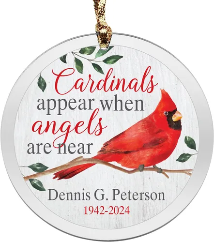Let's Make Memories Adorno de Navidad Personalizado - Conmemorativo - Condolencias - Adorno de Recuerdo de Navidad 2025 - Acrílico Redondo -