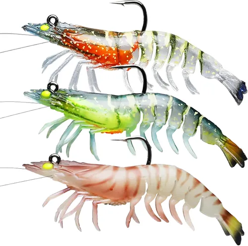 Miniatura 18 de TRUSCEND Duramax TPE Soft Fishing Lures with BKK Hooks, Shrimp & Crayfish Pro Fishing Baits, Curly & Paddle Tail Lure for Trembly Sinking &
