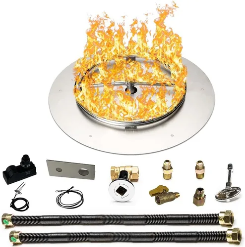 Miniatura 22 de Kit de quemador de acero inoxidable y anillo Pro con encendido por chispa para fogatas de gas natural, sartén de 36 pulgadas, anillo de quemador