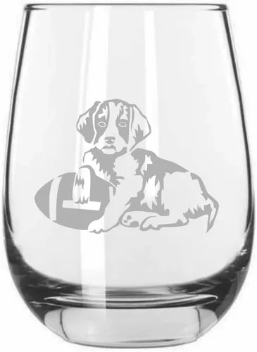 Miniatura 90 de Sakhalin Husky Dog - Copa de vino grabada personalizada de 15.25 onzas sin tallo