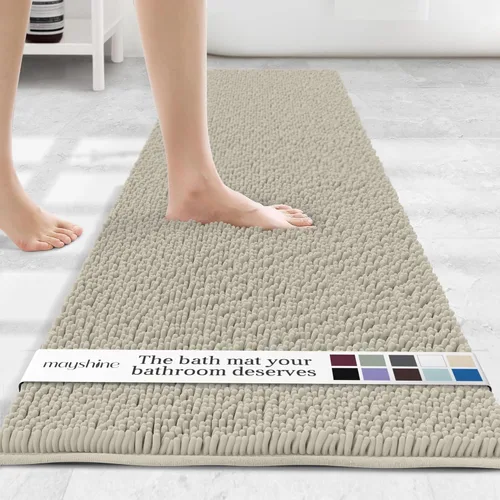 Miniatura 35 de MAYSHINE Alfombra de Baño de Chenilla Afelpada Extra Suave, Súper Absorbente, Alfombra de Baño Antideslizante Microfibra Esponjosa