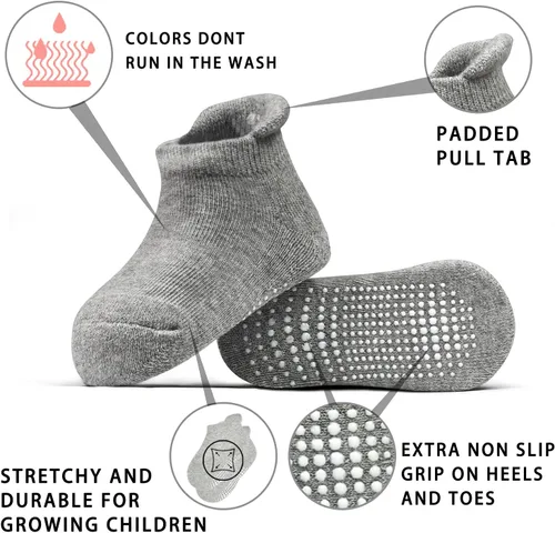 Miniatura 2 de Tphon Non Slip Toddler Socks 12 Pairs Infant Baby Kids Grip Socks for Boy Girls Anti Skid Ankle Socks for 0-7 Year Children