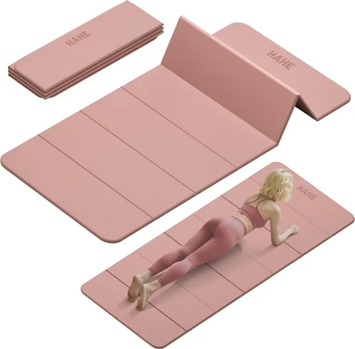 Tapete de yoga plegable, 74 pulgadas de largo x 32 pulgadas de ancho x 1/3 pulgadas de grosor, tapete de ejercicio plegable, tapetes de pilates
