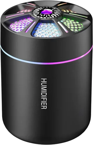 Humidificador pequeño portátil de 6.1 fl oz con luz nocturna LED colorida, humidificador de escritorio personal USB para automóvil, hogar, oficina,
