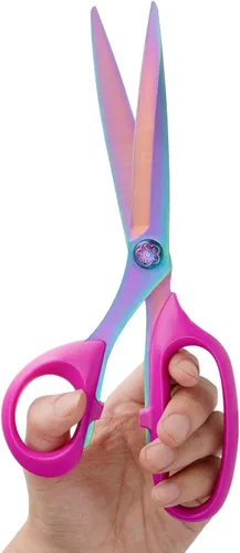 Tijeras de costura para zurdos de 9 pulgadas para corte de tela, tijeras profesionales afiladas de alta resistencia con revestimiento de titanio, de