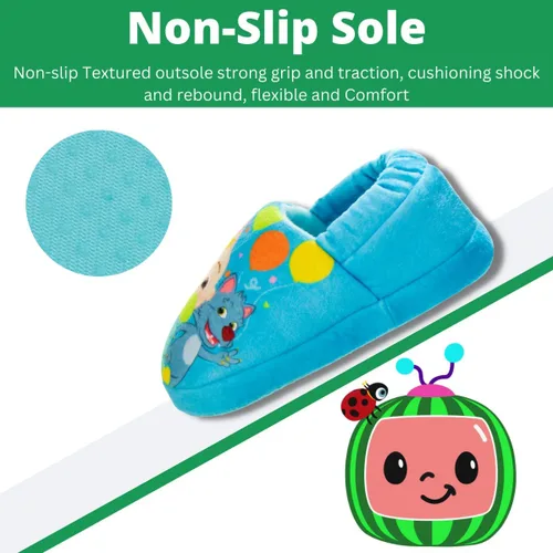 Miniatura 4 de Josmo Cocomelon - Pantuflas para niños y niñas, zapatos de casa para niños y niñas, pantuflas de felpa cálidas, zapatos de cocomelon (bebéniño)