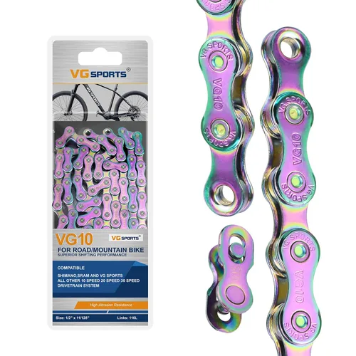 Miniatura 17 de VG SPORTS Cadenas de bicicleta de 6/7/8/9/10/11 velocidades, cadenas de bicicleta ligeras semihuecas/huecas para bicicleta de carretera/MTB/BMX