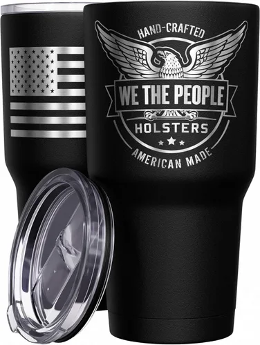 Miniatura 44 de We The People Holsters - Momma Bear - Vaso de café - Taza de viaje de café con bandera americana - Vaso grabado - Vaso termo doble - 30 onzas