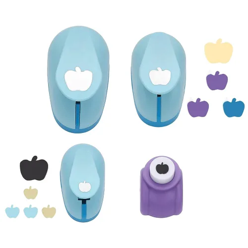 CHGCRAFT 4 tamaños mini perforador de papel para manualidades de manzana, perforadores de papel en forma de manzana, perforador de papel para