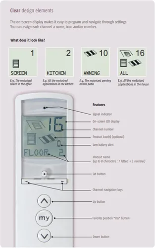 Miniatura 2 de Somfy Telis 16 RTS Pure Remote con pantalla, 16 canales (1811081)