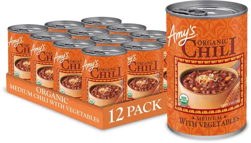 Miniatura 19 de Amy's, Chili, Sin gluten, Vegetariano, Orgánico, Picante Medio, Pimiento jalapeño, 14.7 oz, Paquete de 6