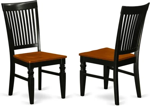 Miniatura 3 de East West Furniture DLWE3-BCH-W Dublin - Juego de cocina de 3 piezas que contiene una mesa redonda con gotas y 2 sillas de comedor, 42 x 42 Negro