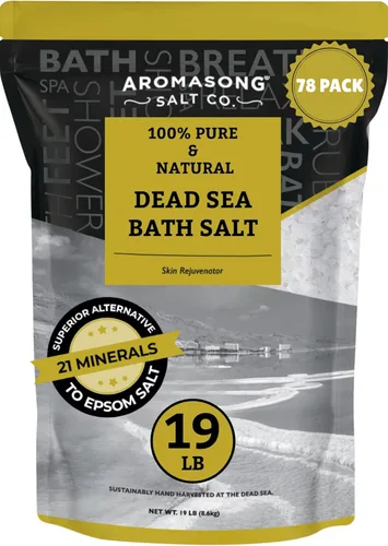 Miniatura 9 de Aromasong Sal del Mar Muerto – Sal de baño de spa – 19 libras de grano fino a granel – 100% pura – Mejor absorción que la sal de Epsom – Remojar