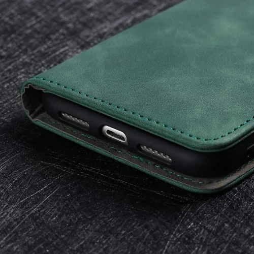 Miniatura 5 de Compatible con Redmi A1 4G Flip Wallet Cover Cover Compatible con Redmi A1 Plus 4G Kickstand Cierre Magnético Negro