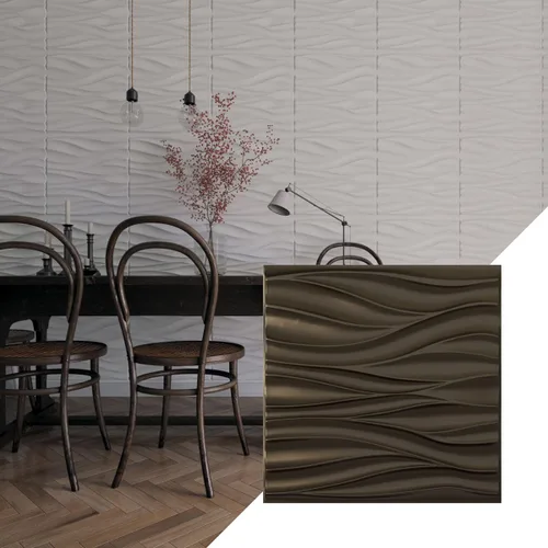 Miniatura 9 de Ekena Millwork 19 5/8 pulgadas de ancho x 19 5/8 pulgadas de alto, ondulado EnduraWall decorativo 3D, cobre envejecido (cubre 2.67 pies cuadrados).