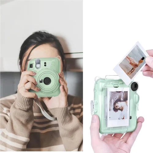 Miniatura 5 de Funda rígida transparente mejorada con adhesivo de bricolaje para cámara instantánea Fujifilm Instax Mini 12, funda transparente Instax Mini 12