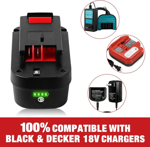 Miniatura 4 de DSANKE HPB18 Batería de iones de litio de 18 V 6.0 Ah de repuesto para Black and Decker 18 voltios para batería 244760-00 HPB18 A1718 A18 A18E
