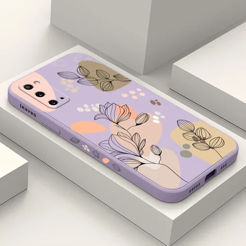 Miniatura 37 de LEECG para Samsung Galaxy S20 Funda, Diseño Creativo Lateral con Forro de Microfibra de Silicona Suave con Patrón de Flores para Cubierta de negro