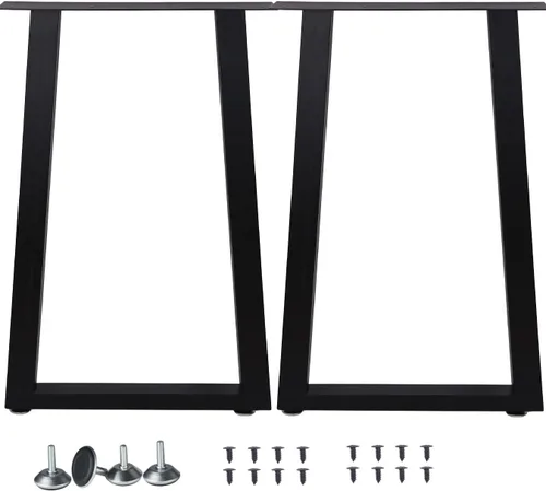 Patas de metal para mesa, marco de escritorio de tubo cuadrado resistente, mesa de comedor moderna / patas de mesa auxiliar, juego de 2 (U)