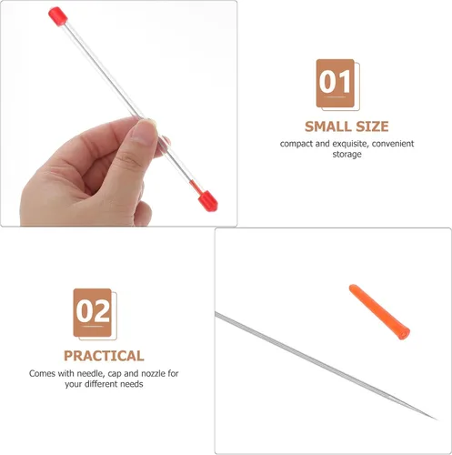 Miniatura 5 de EXCEART Recambio de aguja de aerógrafo de acero inoxidable, 5 piezas, 0.012 in, piezas de aguja de aerógrafo, aguja, líquido, pintura, boquilla
