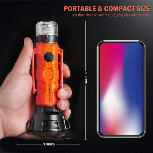 Miniatura 6 de GOODSMANN Luz LED de señal redonda para barco con ventosa y base magnética para kayak de barco