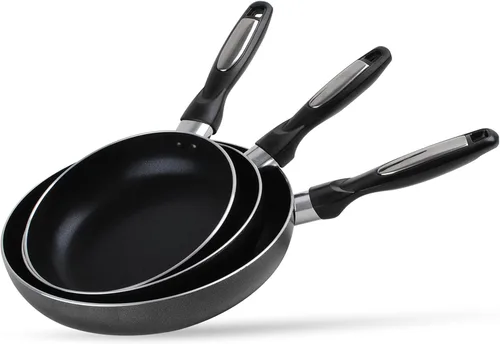 Miniatura 5 de Alpine Cuisine Juego de utensilios de cocina de aluminio, 7 piezas, cacerola con revestimiento antiadherente, horno holandés, sartén wok con mango