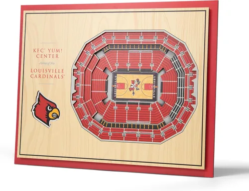 YouTheFan NCAA Louisville Cardinals Arte de Pared 3D StadiumView de 5 Capas - KFC Yum! Center