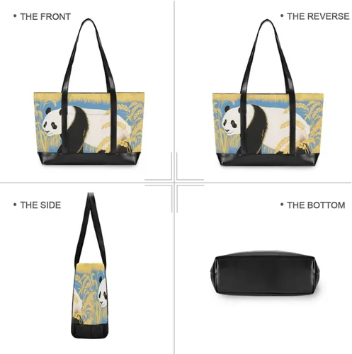Miniatura 5 de Golden Crops Panda Portable laptop bag 14 inch with zipper carry on tote bag for work with diaper estuche para laptop 14 pulgadas