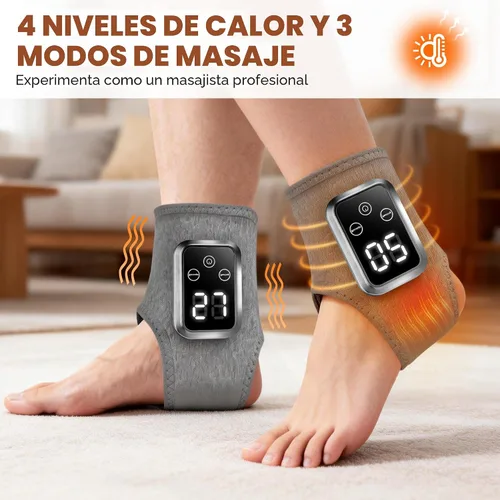 Miniatura 3 de YAZHI Masajeador de pies 2 en 1 con envoltura de calentamiento – Relájate y renueva masajeador de pies y tobillos con 3 modos y 4 niveles de calor