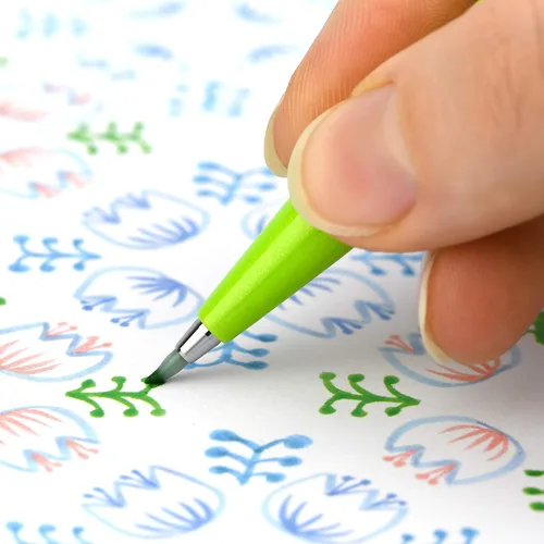 Miniatura 7 de Pentel Arts Sign Pen - Rotulador con punta de pincel, colores surtidos, caja de 12 unidades (SES15C2PC12)