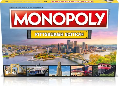 Miniatura 2 de Monopoly Juego de mesa Pittsburgh Edition: 2-6 jugadores, juegos de mesa familiares para niños y adultos, juegos de mesa para niños de 8 años