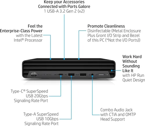 Miniatura 4 de HP Elite Mini 800 G9 Elite - Computadora de escritorio para negocios, 14ª generación Intel 24-Core i9-14900T hasta 5.5GHz, 16GB DDR5 RAM, 1TB SSD