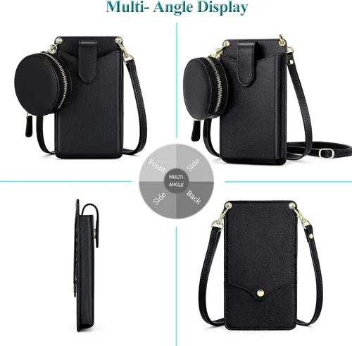 Miniatura 2 de Peacocktion - Bolso pequeño para teléfono celular, para mujeres, minibolso de hombro ligero para cruzarse por el cuello, con ranuras para tarjetas