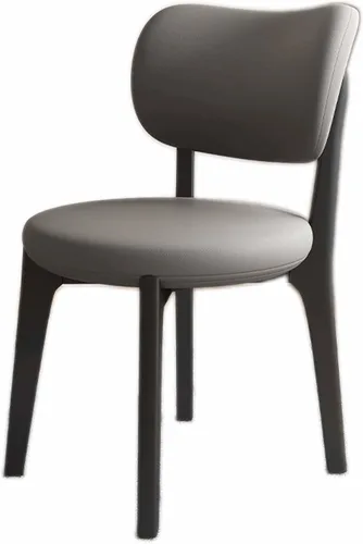 Miniatura 40 de Juego de sillas de comedor de madera modernas con respaldo curvado, sillas de cocina tapizadas con marco de madera, sillas laterales sin brazos