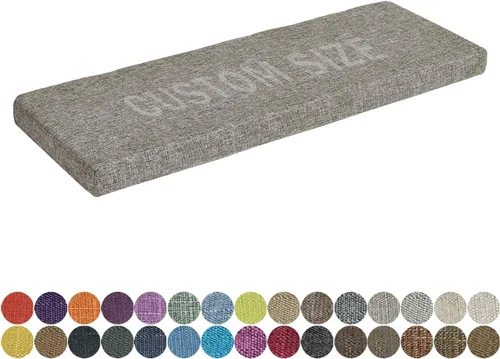 Miniatura 34 de Cojín de banco de tamaño personalizado, 30 colores, cojín de asiento de ventana panorámica, espuma gruesa de tapicería de 1.18 pulgadas, 1.97