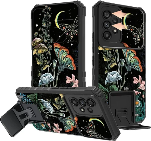 Miniatura 43 de Rossy Funda para Samsung Galaxy S22 Ultra para Samsung S22 Ultra con cubierta deslizante para cámara con función atril, funda híbrida de doble capa