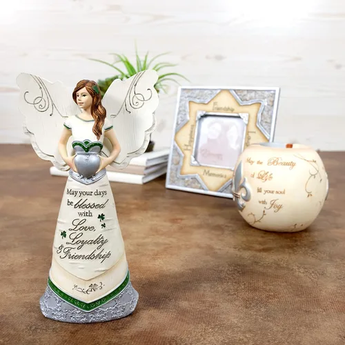 Miniatura 53 de Pavilion Gift Company 82433 Bless This Home - Figura de ángel ébano de 6 pulgadas, color crema