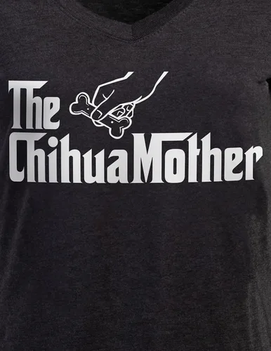 Miniatura 3 de The Dogmother Divertida camiseta con cuello en V para mujer, con cuello en V