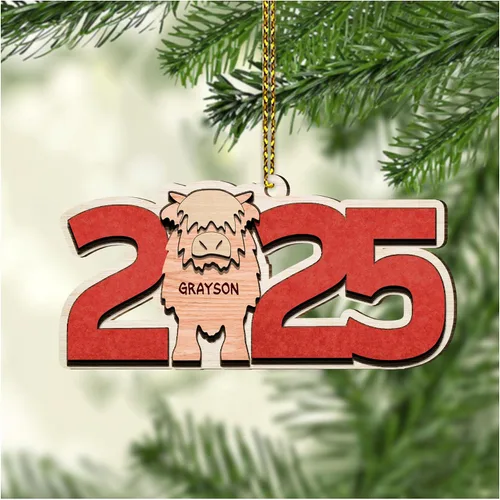 Miniatura 8 de Hyturtle Regalos de Adornos de Navidad Personalizados para Amantes de Vacas Highland - Adorno de Cerámica Navideño de Vaca Highland con Nombre
