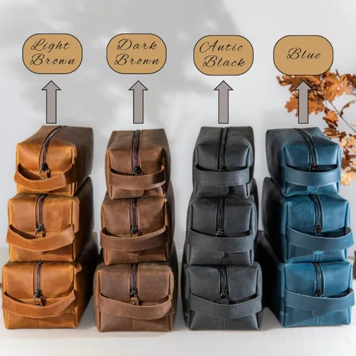 Miniatura 3 de Regalos de graduación, neceser de cuero personalizado para hombres, regalo de maestría universitaria para él, padrinos de boda, marido, papá, novio