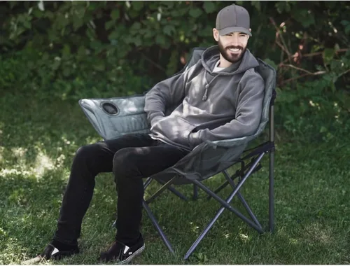Miniatura 2 de Zenithen Limited - Silla plegable portátil acolchada Guidesman, perfecta para camping, eventos deportivos al aire libre, muebles de patio y Gris