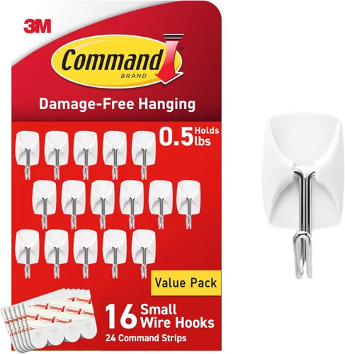 Command - Ganchos de alambre (tamaño pequeño), color blanco