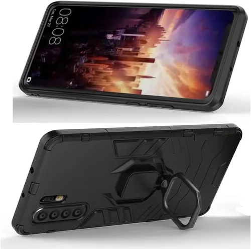 Miniatura 3 de Funda de teléfono para Huawei P30 Pro con protector de pantalla de vidrio templado y soporte magnético para anillo soporte soporte delgado
