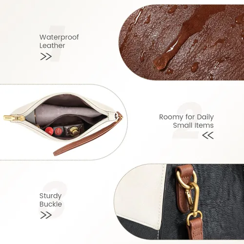 Miniatura 8 de LOVEVOOK Bolsa para laptop para mujer, bolsas de trabajo de 15.6 pulgadas para mujer, bolsa de cuero vintage para laptop, bolsas impermeables