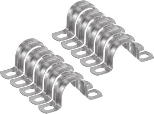 Miniatura 44 de HARFINGTON 10 abrazaderas de conducto de 5/16 pulgadas y 0.315 in, abrazadera de tubo M8 U, correa de tubo rígida de acero inoxidable, soporte